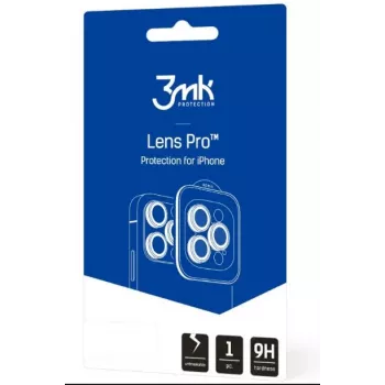 3MK Lens Protection Pro, skirta iPhone 12 Pro Max – Grūdinto stiklo fotoaparato objektyvo apsauga (juoda)