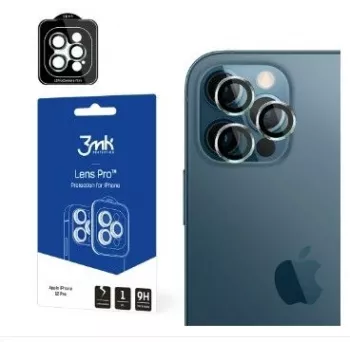 3MK Lens Protection Pro, skirta iPhone 12 Pro – grūdinto stiklo fotoaparato objektyvo apsauga (3 vnt. pakuotė)
