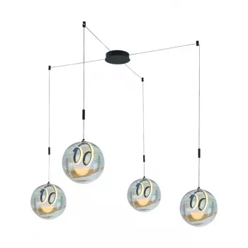 40W LED pakabinamas šviestuvas 2000lm natūrali balta 4000K juodas aliuminis 400mm