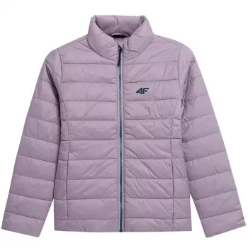 4F mergaičių pūkinė striukė šviesiai violetinė 4FJSS23TDJAF073 52S 122cm