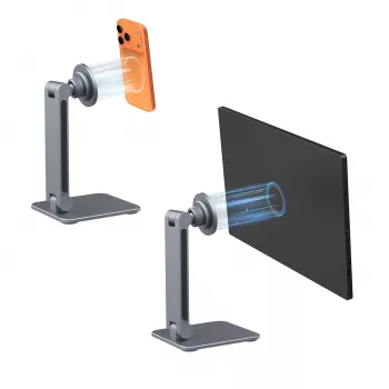 4smarts ErgoPro stalo stovas su magnetiniu telefono ir planšetės laikikliu - pilka