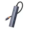 5-in-1 Hub Baseus UltraJoy Series USB-C į HDMI 4K@30Hz + 3x USB 3.0 + 1x PD (Pilka)