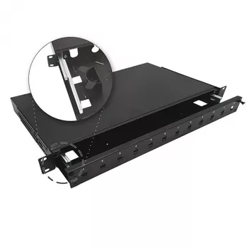 A-LAN Alantec Teleskopinė šviesolaidinė pataisų skydelė 12xSC Simplex / 12xLC Duplex 19 inch 1U su montavimo priedais (kabelių įvadai, kabelių raiščiai) (FOP-1U-12SCS-C-P)