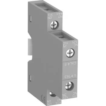 ABB CAL4-11 pagalbinis kontaktų blokas 1NO+1NC priekinio montavimo varžtiniai gnybtai (1SBN010120R1011)