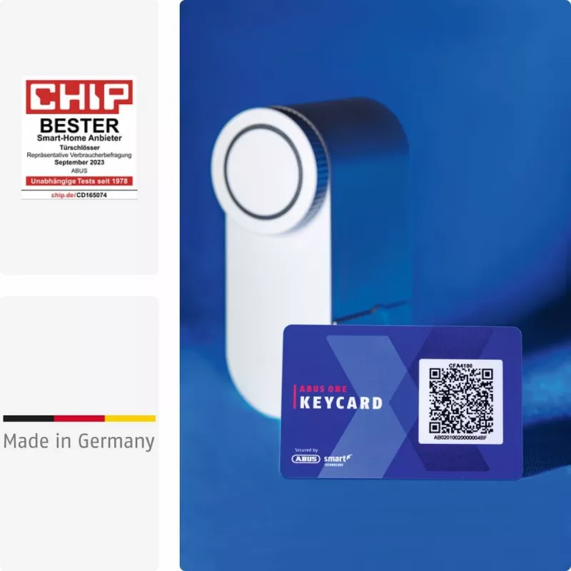 ABUS ABLO10000W belaidžio durų užrakto pavara – montuojama ant paviršiaus, skirta euro profilio cilindrams, balta