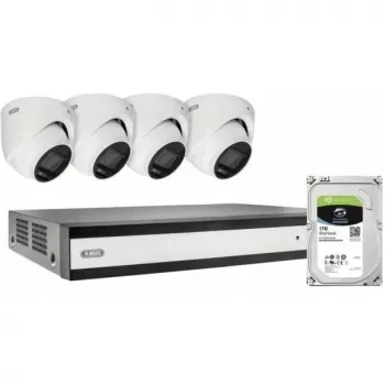 ABUS SECURITY-CENTER TVVR33843D 8 kanalų hibridinis analoginio/IP diktofono rinkinys su 4 mini kupolinėmis kameromis
