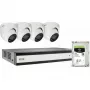 ABUS SECURITY-CENTER TVVR33843D 8 kanalų hibridinis analoginio/IP diktofono rinkinys su 4 mini kupolinėmis kameromis