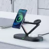 ACEFAST 15W Qi belaidis įkroviklis, skirtas iPhone su MagSafe, Apple Watch ir Apple AirPods, stovas su magnetiniu laikikliu, juodas