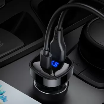 ACEFAST automobilinis įkroviklis 66W USB Type C / USB, PPS, Power Delivery, Quick Charge 4.0, AFC, FCP juodas (B4 black)