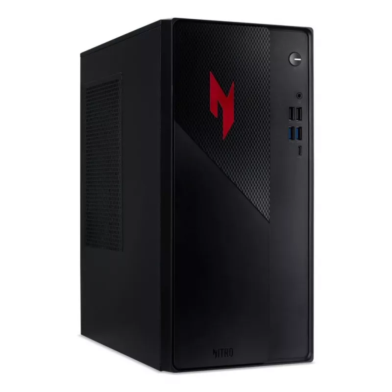 Acer Nitro N20-101 žaidimų stalinis kompiuteris, Intel Core i5-13400F, 32GB DDR4, 1TB NVMe SSD, NVIDIA GeForce RTX 3050, Windows 11 Home, juodas su raudonais akcentais