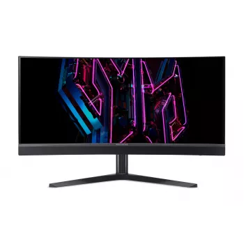 Acer Predator X34QXC Ergo OLED 86 cm 34 colio lenktas 1800R WQHD ZeroFrame OLED 360 Hz 21:9 0.03 ms (GTG) 1300 nitų 2x HDMI 2.1 2x DP 1x USB-C įmontuoti garsiakalbiai