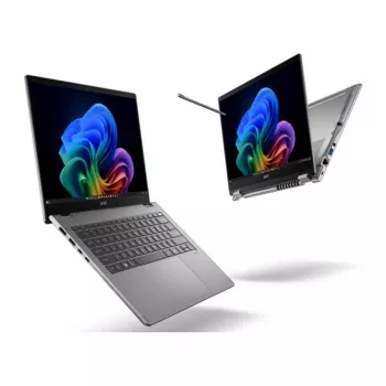 Acer TravelMate P4 Spin 14 2-in-1 nešiojamasis kompiuteris, Intel Core Ultra 7 155U, 16GB RAM, 512GB SSD, WUXGA Touch, Windows 11 Pro, plieno pilka