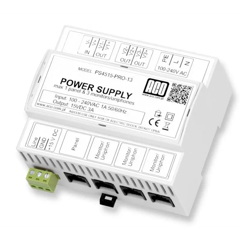 ACO PS45-15-PRO-13 Video maitinimo šaltinis DIN 15V, 3A