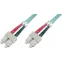 ACT 30m LSZH daugiamodis 50/125 OM4 dvigubas optinis pleistras SC-SC, akvamarino RL3730