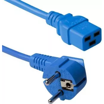 ACT 3 m kampuotas Schuko į C19 mėlynas maitinimo laidas 16A 250V AK5174