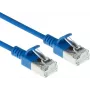 ACT mėlynas 5m LSZH U/FTP CAT6A duomenų centro plonas pataisymo kabelis su apsauginiais fiksatoriais ir RJ45 jungtimis (DC7605)