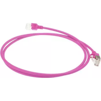 ACT Rožinis 3m LSZH U/FTP CAT6A Datacenter Slimline tinklo kabelis su apsauga nuo užkabinimo ir RJ45 jungtimis (DC7403)