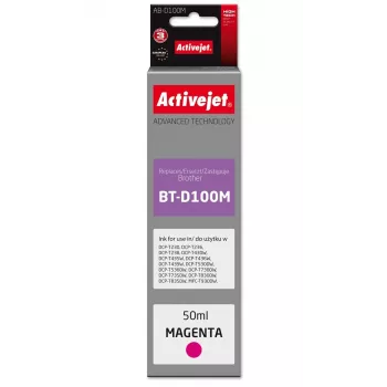 Activejet AB-D100M rašalo buteliukas, purpurinis, skirtas Brother spausdintuvams, 50 ml, Supreme serija, Brother BT-D100M pakaitalas