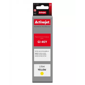 Activejet AC-G46Y geltonų rašalo papildymo buteliukas, skirtas Canon GI-46Y, 135 ml, Supreme serija
