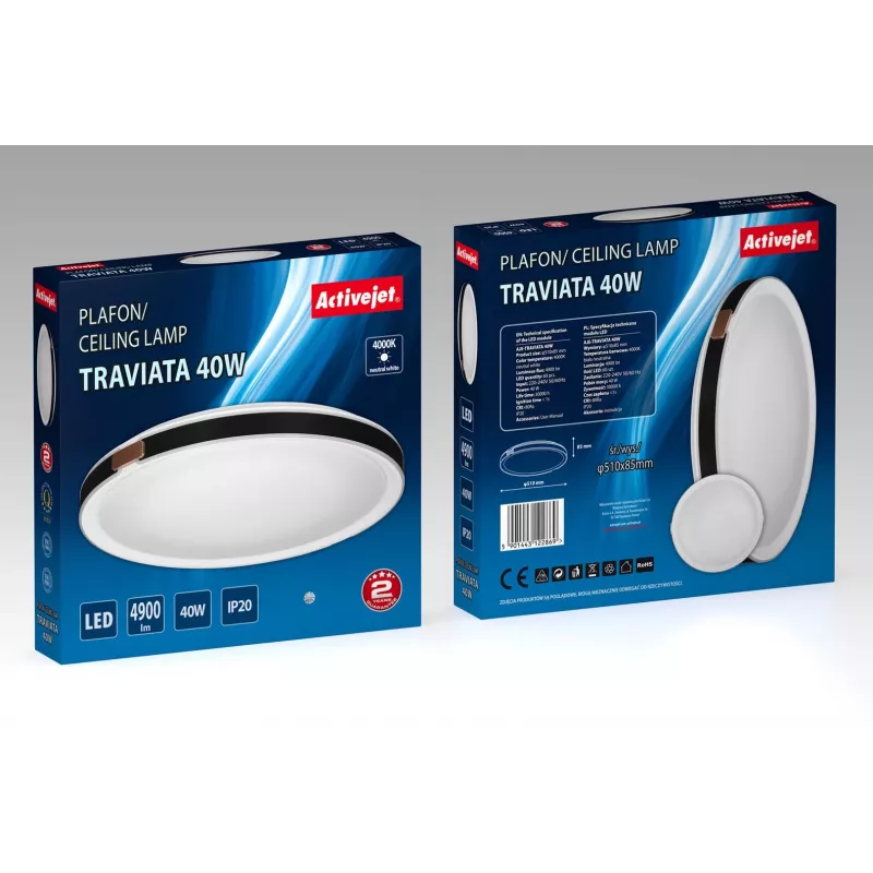 Activejet AJE-TRAVIATA LED lubų šviestuvas, 40W