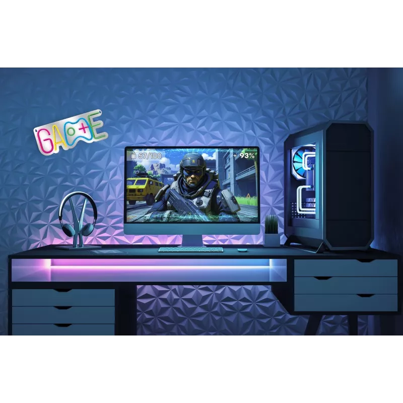 Activejet Neon LED AJE-NEON GAME – Žaidimų valdiklio formos LED neoninė lemputė, daugiaspalvė, USB maitinimas, montuojama ant sienos