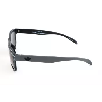 Adidas AOR005-TFS009 Vyriški stačiakampiai akiniai nuo saulės - Juodas acetatinis rėmelis, pilki polikarbonatiniai lęšiai, 54/21/140 mm