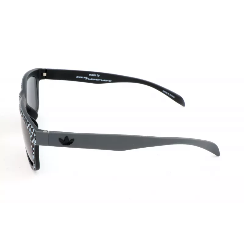 Adidas AOR005-TFS009 Vyriški stačiakampiai akiniai nuo saulės - Juodas acetatinis rėmelis, pilki polikarbonatiniai lęšiai, 54/21/140 mm