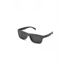 Adidas AOR005-TFS009 Vyriški stačiakampiai akiniai nuo saulės - Juodas acetatinis rėmelis, pilki polikarbonatiniai lęšiai, 54/21/140 mm