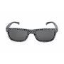 Adidas AOR005-TFS009 Vyriški stačiakampiai akiniai nuo saulės - Juodas acetatinis rėmelis, pilki polikarbonatiniai lęšiai, 54/21/140 mm