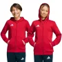 adidas Entrada 26 pilno užtrauktuko gobtuvas vaikams raudonas 140cm