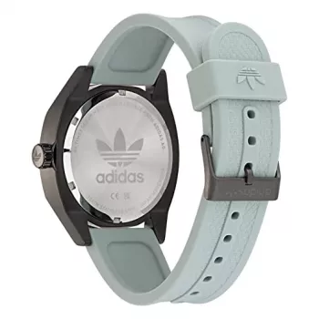 Adidas Men's Digital Quartz Watch AOFH22001 43mm Black Recycled Stainless Steel and Silicone