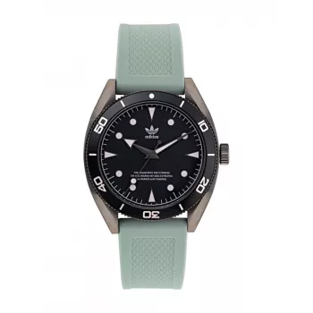 Adidas Men's Digital Quartz Watch AOFH22001 43mm Black Recycled Stainless Steel and Silicone