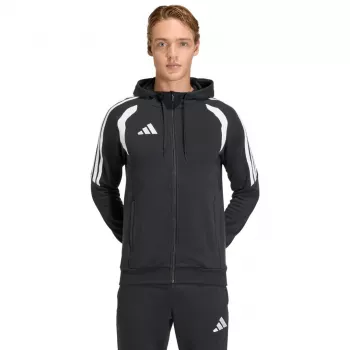adidas Tiro 26 League pilnai užtraukiamas megztinis su gobtuvu vyrams, juodos spalvos, S dydis