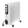 Adler AD 7817 alyvos radiatorius, 11 sekcijų, 2500W, 3 šildymo režimai, reguliuojamas termostatas, apsauga nuo perkaitimo ir apvirtimo, ratukai ir rankena, juodos spalvos