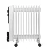 Adler AD 7817 alyvos radiatorius, 11 sekcijų, 2500W, 3 šildymo režimai, reguliuojamas termostatas, apsauga nuo perkaitimo ir apvirtimo, ratukai ir rankena, juodos spalvos