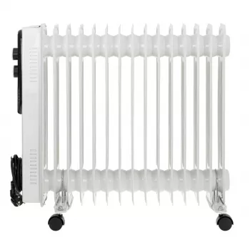 Adler AD 7819 alyvos radiatorius, 2000W, 9 sekcijų, 3 šildymo režimai, reguliuojamas termostatas, apsauga nuo perkaitimo, įmontuoti ratukai, balta/ pilka