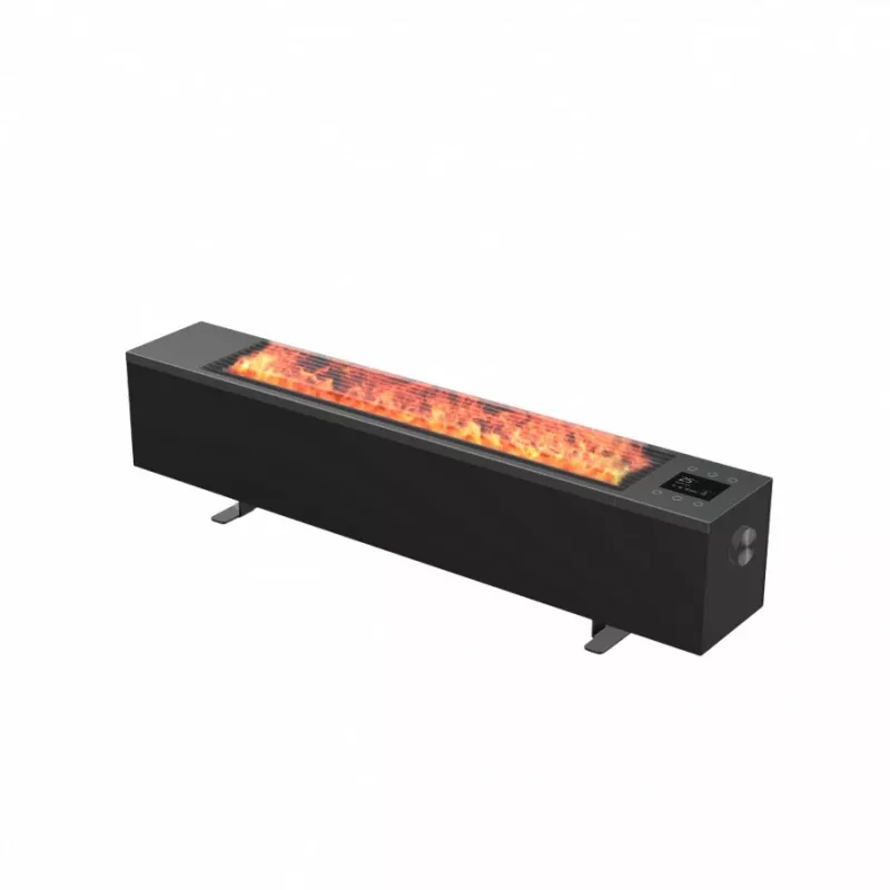 AENO Premium Eco Smart Space Heater 2000W, konvekcinis, tikro ugnies efekto, drėkinimo, išmanusis šildymas, LED ekranas, balso valdymas, 2L bakas, EU kištukas, juodas