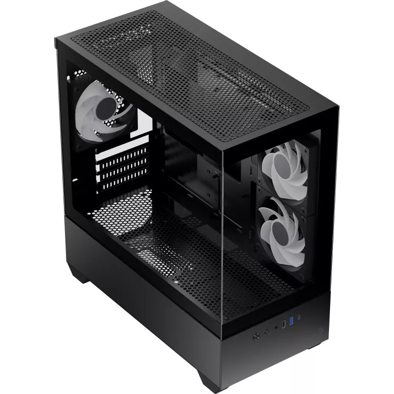 AEROCOOL P300D G-BK-v1 Mini Tower ATX dėklas, juodas, grūdintas stiklas