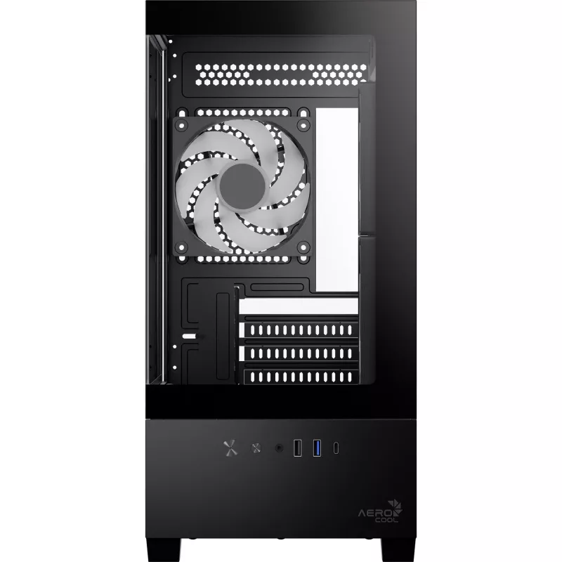 AEROCOOL P300D G-BK-v1 Mini Tower ATX dėklas, juodas, grūdintas stiklas