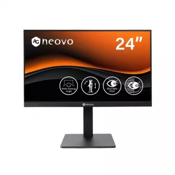 AG Neovo LH2404 23.8 inch Full HD ergonomiškas stalinis LED monitorius su NeoV Optical Glass, 120Hz, VA skydeliu, HDMI, DisplayPort, VGA, juodas