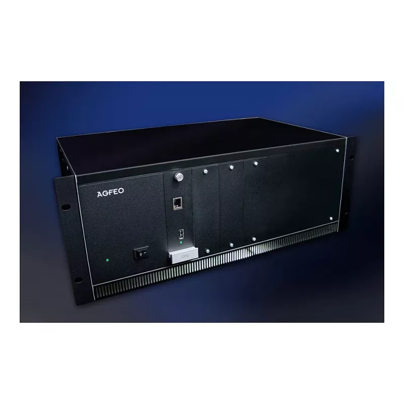 AGFEO ES 730 IT IP ryšių sistema (PBX) – 100 abonentų, 100 SIP magistralių, 30 VoIP skambučių, Gigabit Ethernet, USB, ugniasienė, VPN, UC-Suite, CTI, žiniatinklio sąsaja