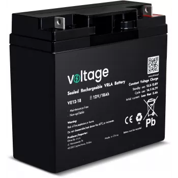 AGM akumuliatorius Voltage 12V 18Ah VE12-18 (tarnavimo laikas 6-9 metai)