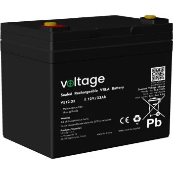 AGM akumuliatorius Voltage 12V 33Ah VE12-33 (tarnavimo laikas 6-9 metai)