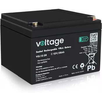 AGM akumuliatorius Voltage Long Life 12V 28Ah VEL12-28 (15 metų tarnavimo laikas)