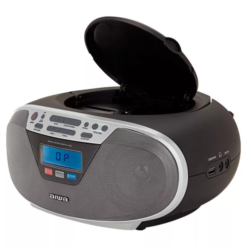 Aiwa BBTU-400SL nešiojama stereo sistema CD/FM RDS/USB/Bluetooth sidabrinė MP3 atkūrimas