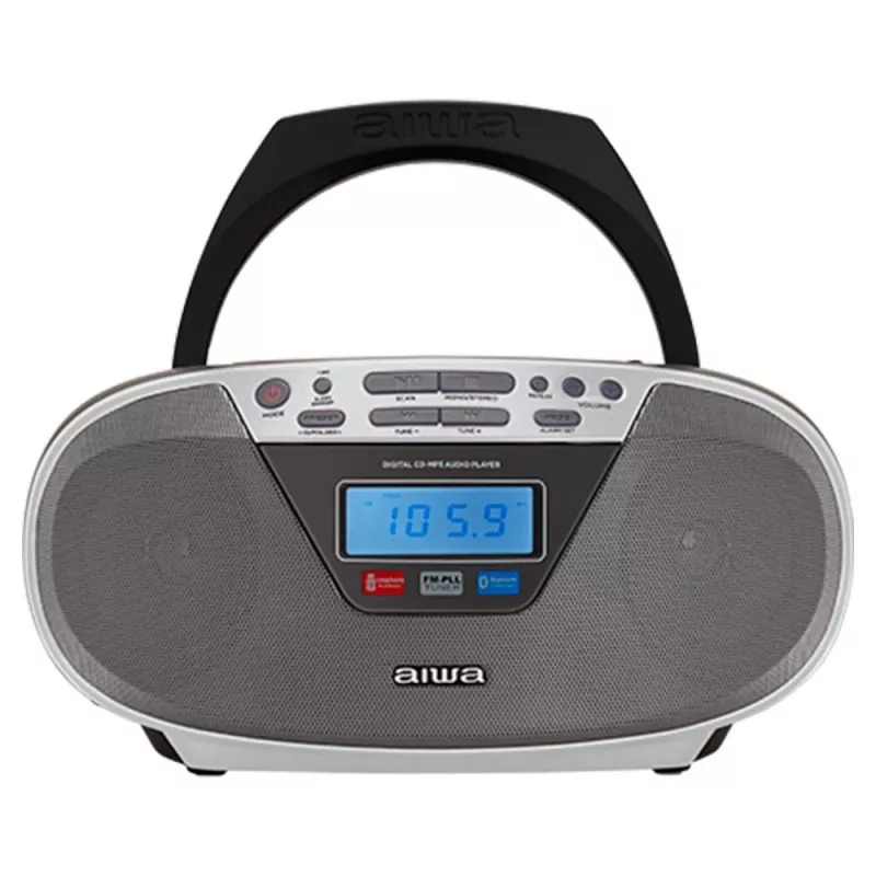 Aiwa BBTU-400SL nešiojama stereo sistema CD/FM RDS/USB/Bluetooth sidabrinė MP3 atkūrimas