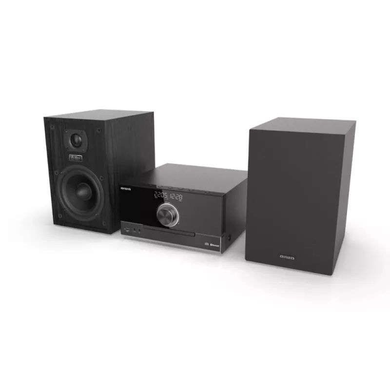 Aiwa MSBTU-600 50W Bluetooth CD mikro Hi-Fi sistema su FM radiju, USB, Aux-in, LED ekranu, nuotolinio valdymo pulteliu, juoda