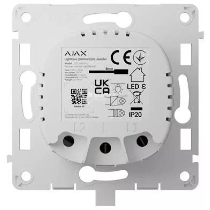 AJAX LightCore Dimmer vertikalus (baltas)