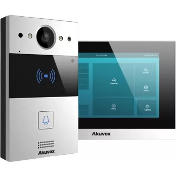 Akuvox C313W-2/R20A-2 2-Wire IP Video Intercom komplektas su 7 colių jutikliniu monitoriumi ir RFID durų stotele