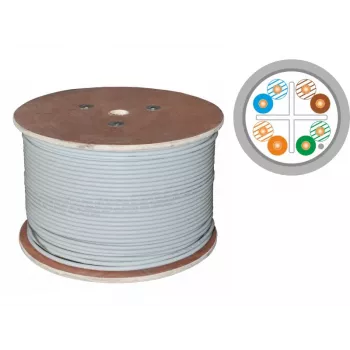 ALANTEC FireHardy Cat.6 F/UTP LSOH B2ca tinklo kabelis, 23 AWG, 450 MHz, 1 Gbps (10 Gbps iki 55 m), pilka, 500 m